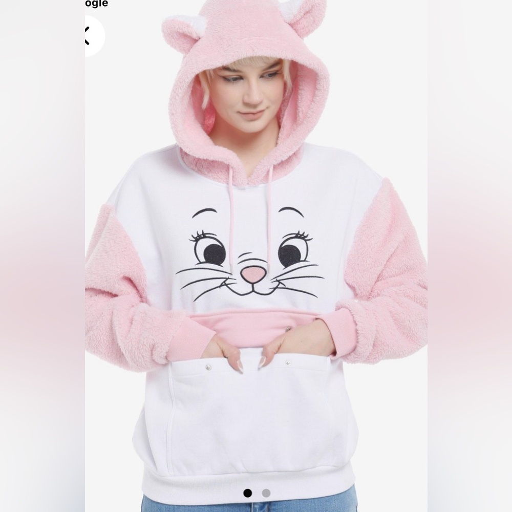 NWT Hot Topic Disney Aristocats Marie Big Face cosplay Hoodie size XL